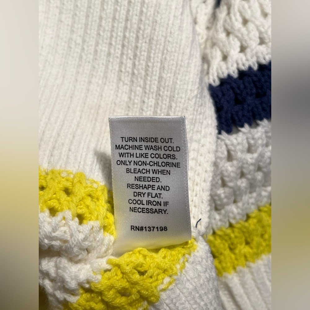 KERRI ROSENTHAL 😊 Cream and Navy Knit with Yellow Smiley NWT size Medium 😊😊😊😊😊 - Picture 7 of 11